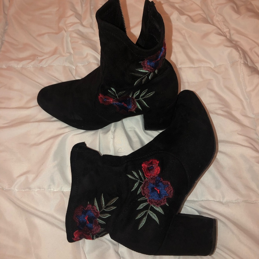 Block heel black ankle boots - Picture 2 of 4